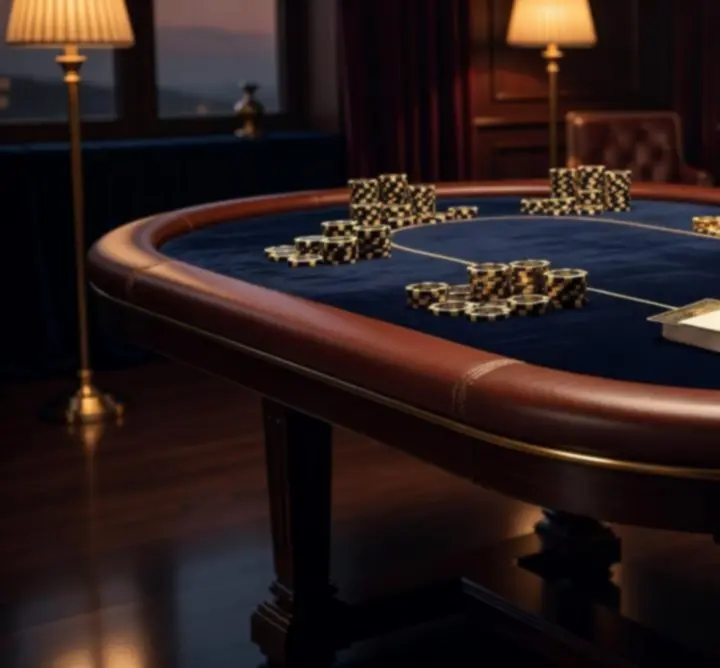 Elegancki stół pokerowy podczas wydarzenia ROSTISLAV SEMENOV